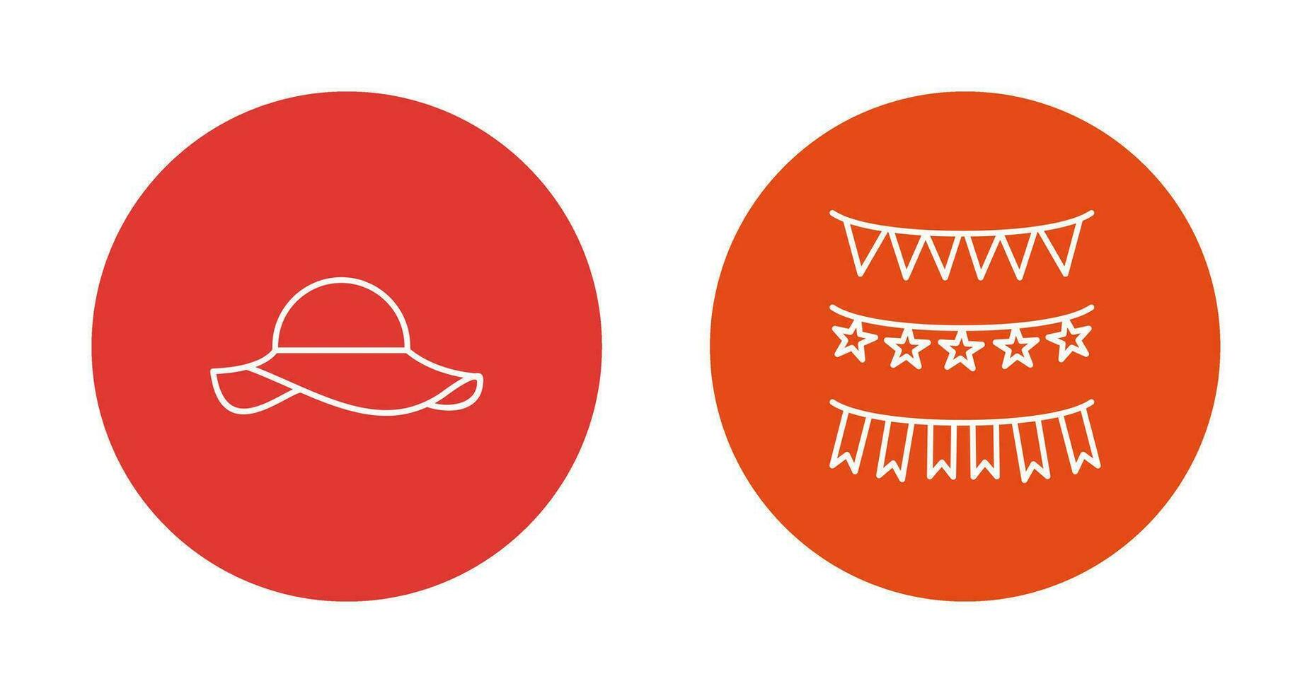 Garlands and Woman Hat Icon vector