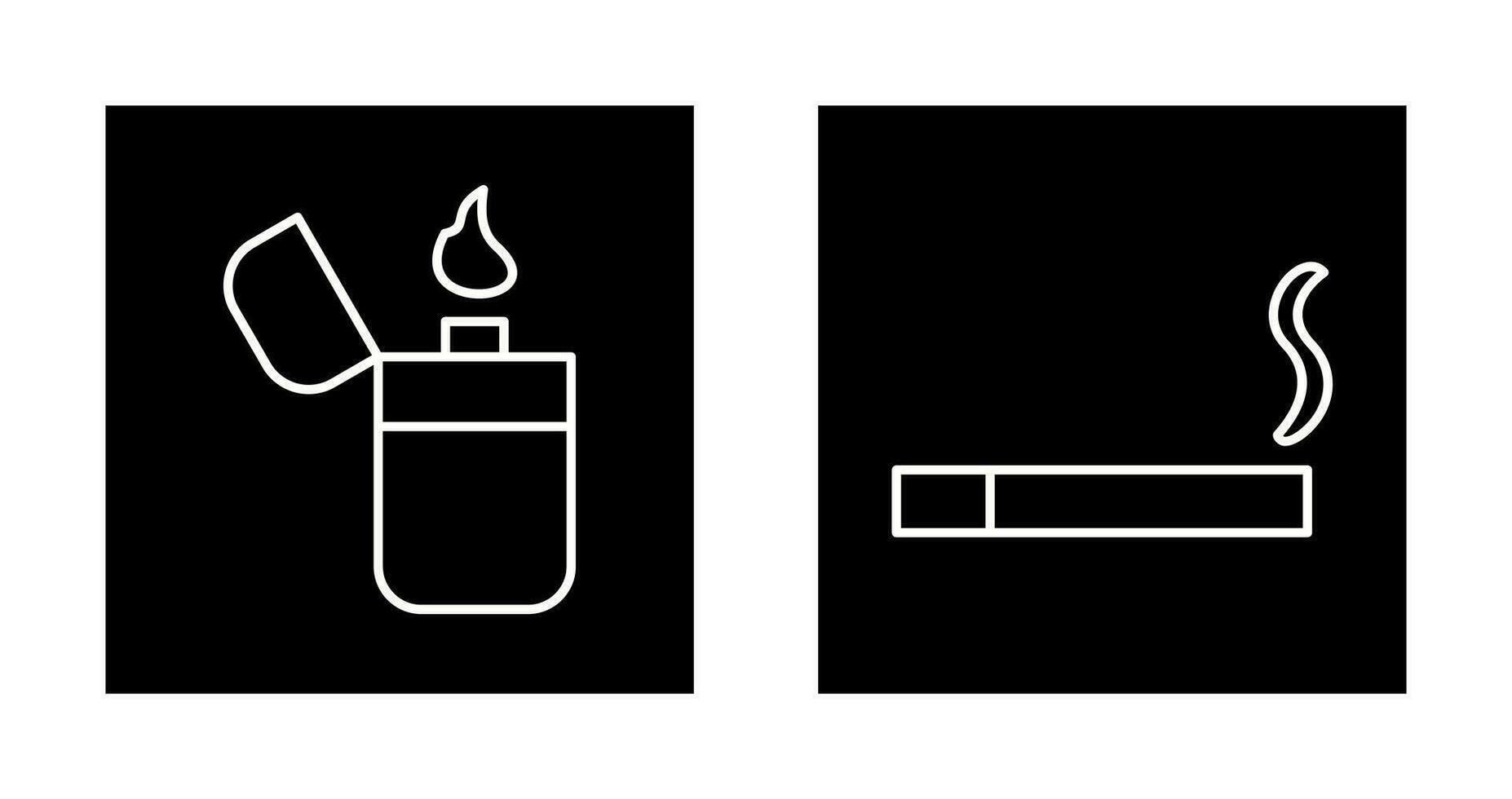 lighter and lit cigarette Icon vector