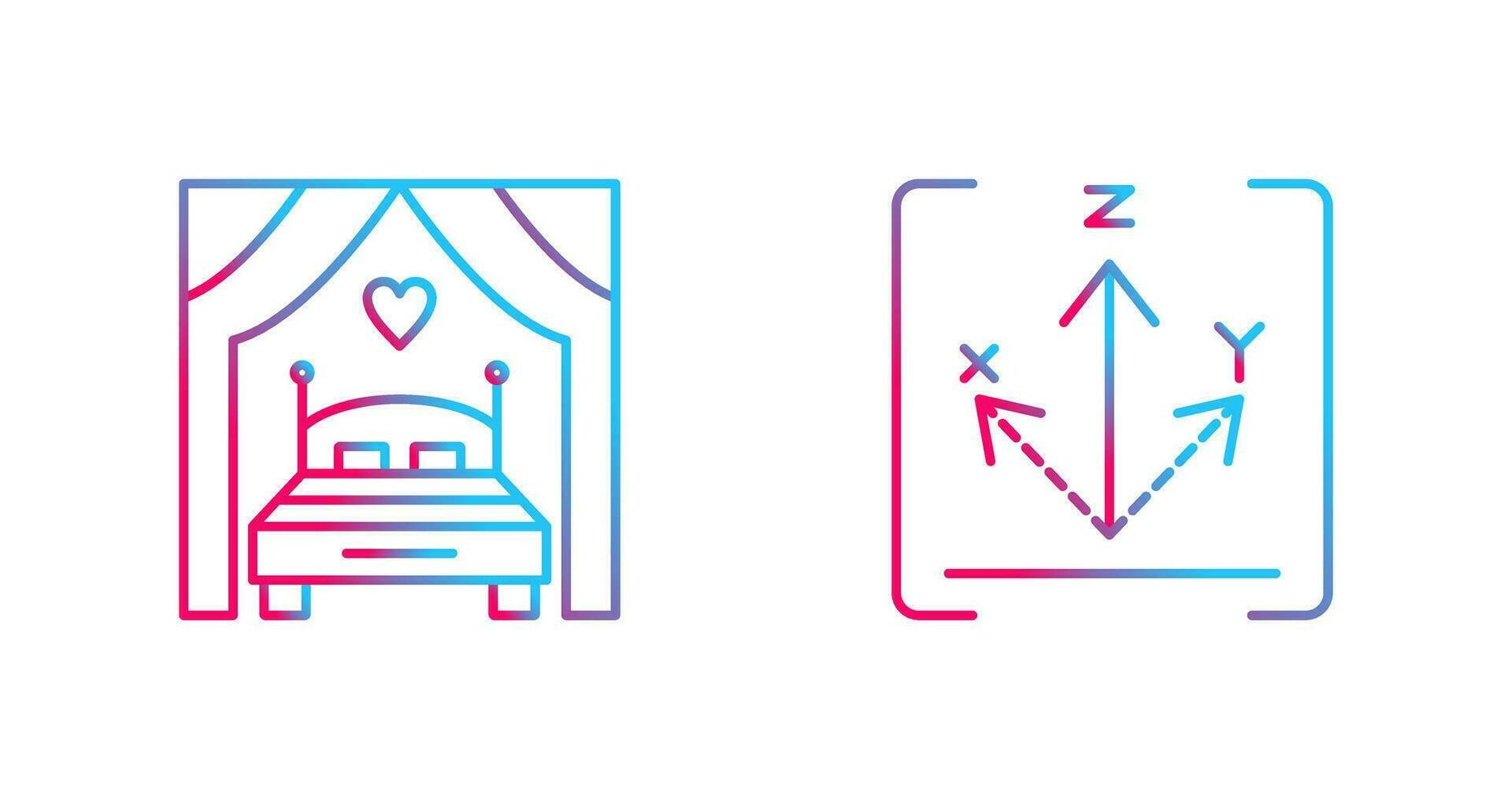 cama y eje icono vector