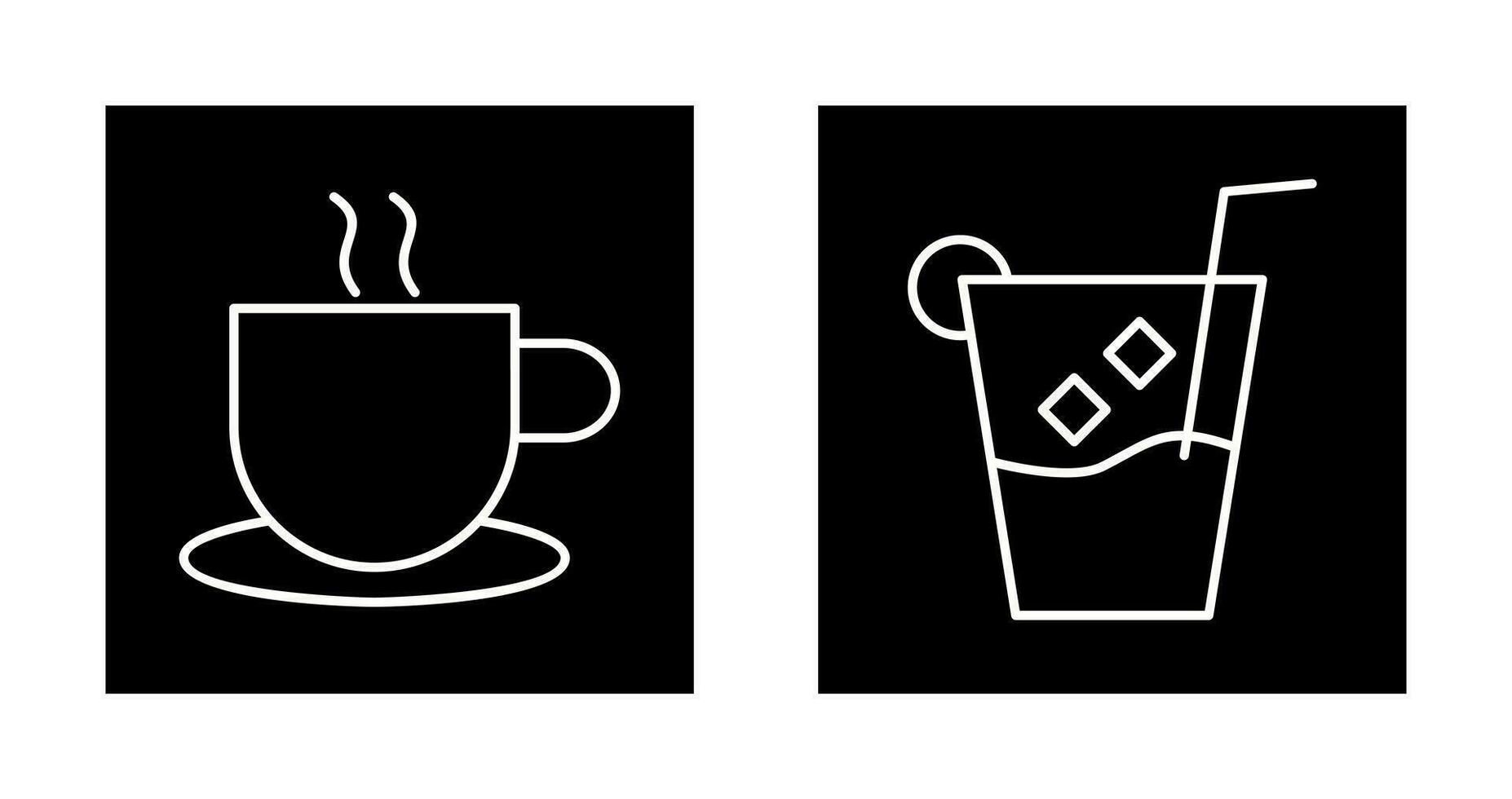 hot coffee and whiskey sour Icon vector