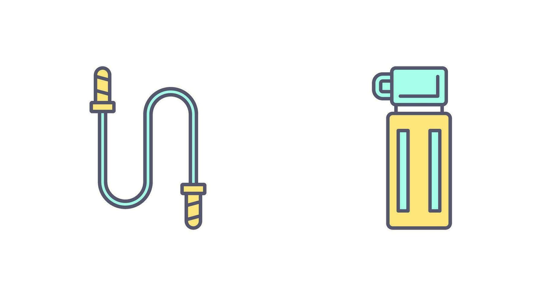 Jumping Rope and Thermos Icon vector