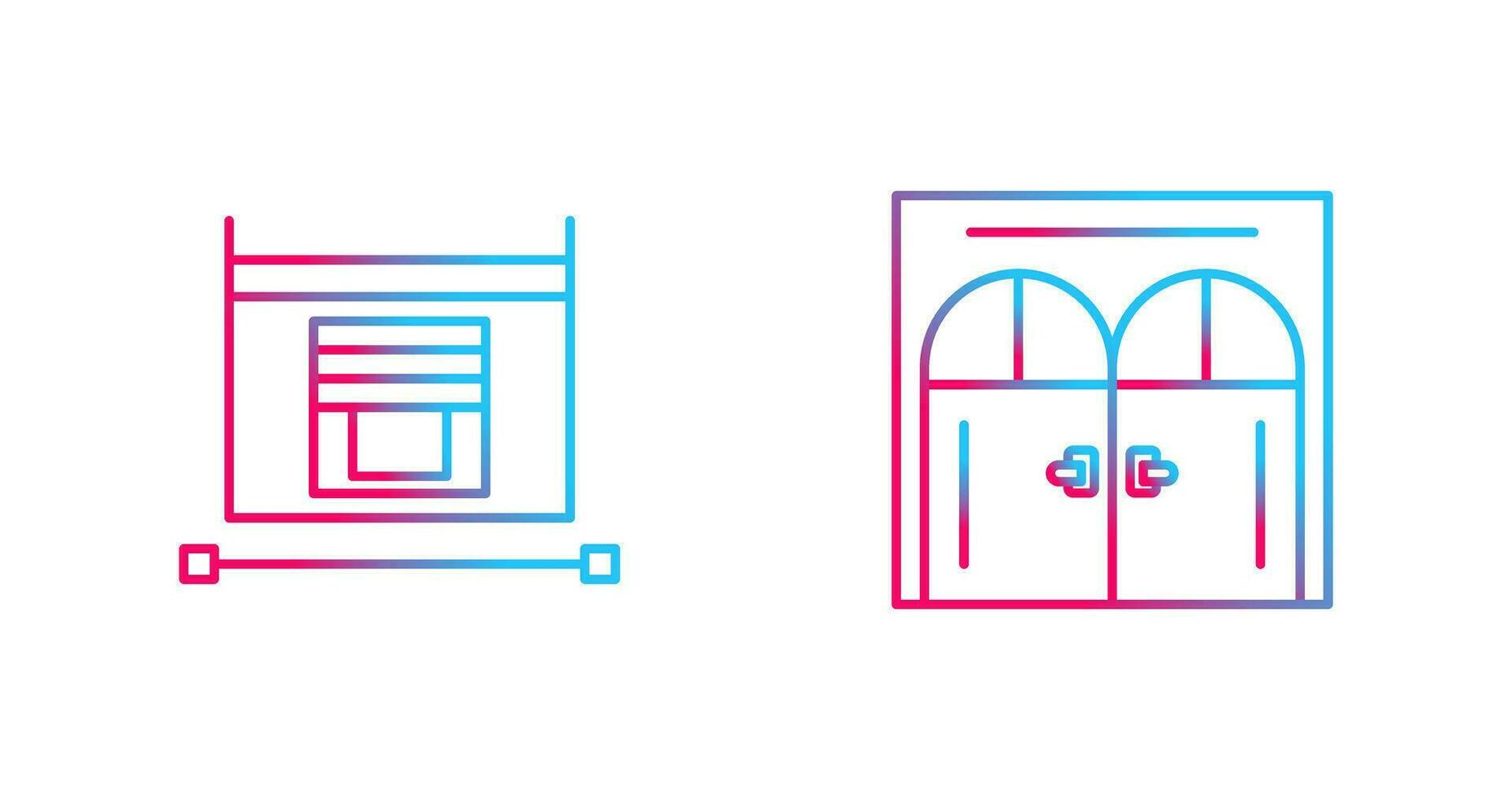 Blind and Door Icon vector