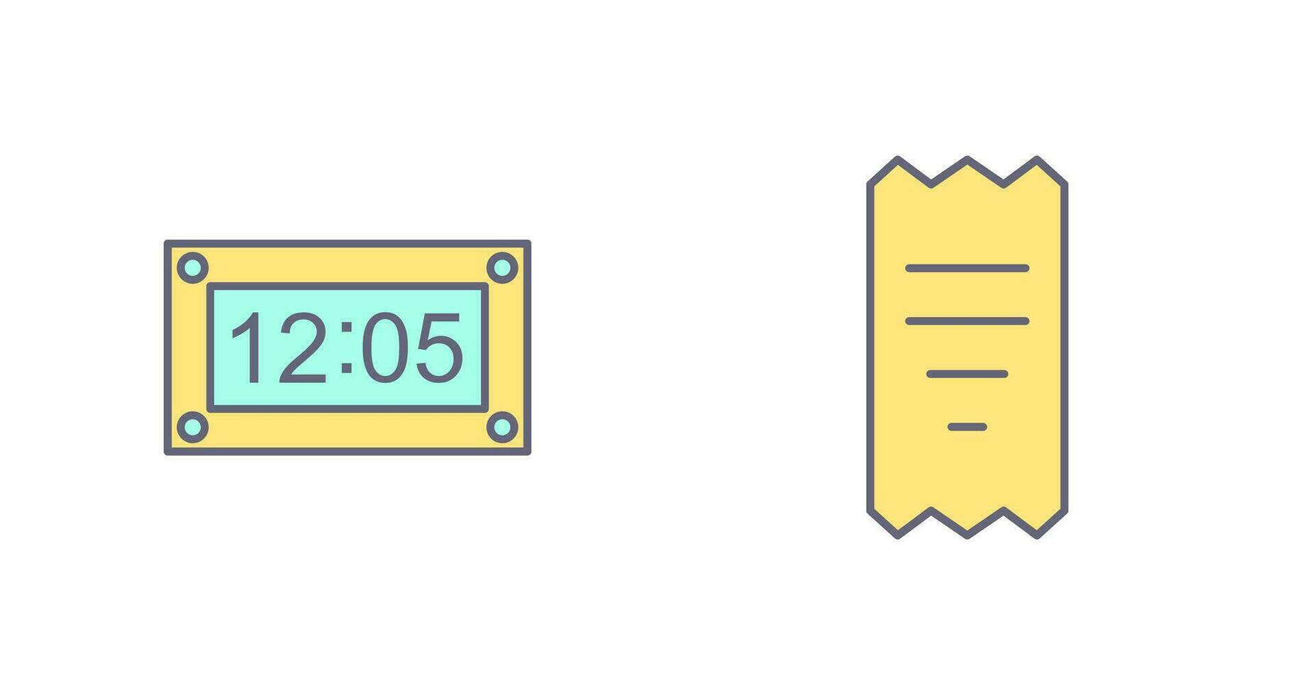 timer and receipt Icon vector