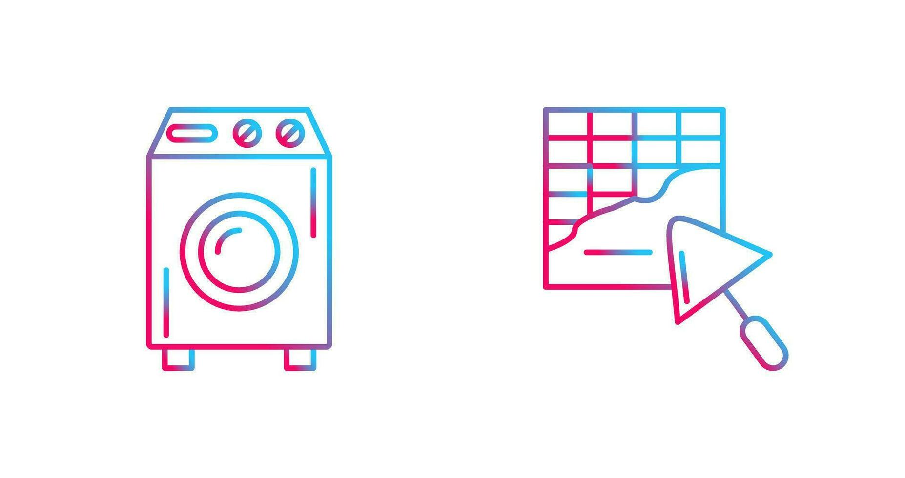 Washing Machine and Plastering Icon vector