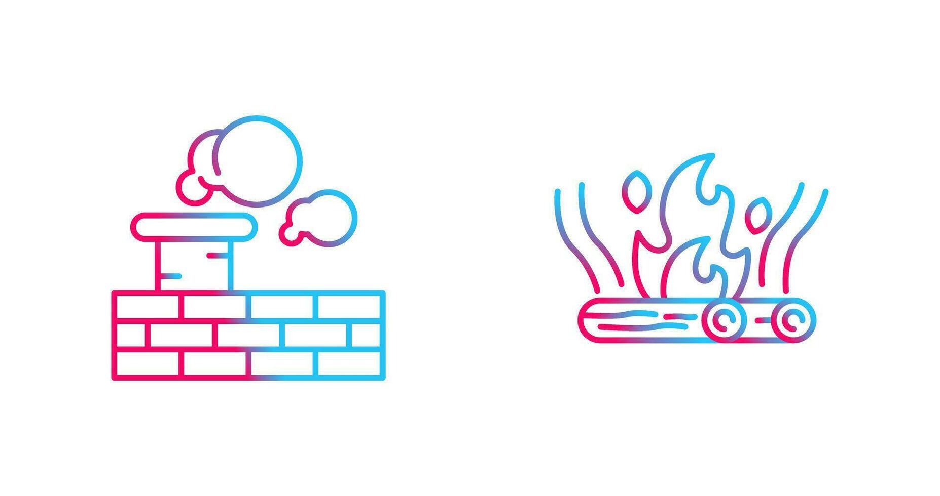 Chimney and Bonfire Icon vector