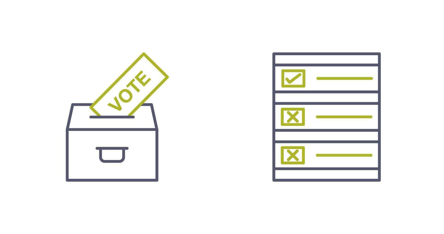 Casting Vote and Ballot Paper Icon vector