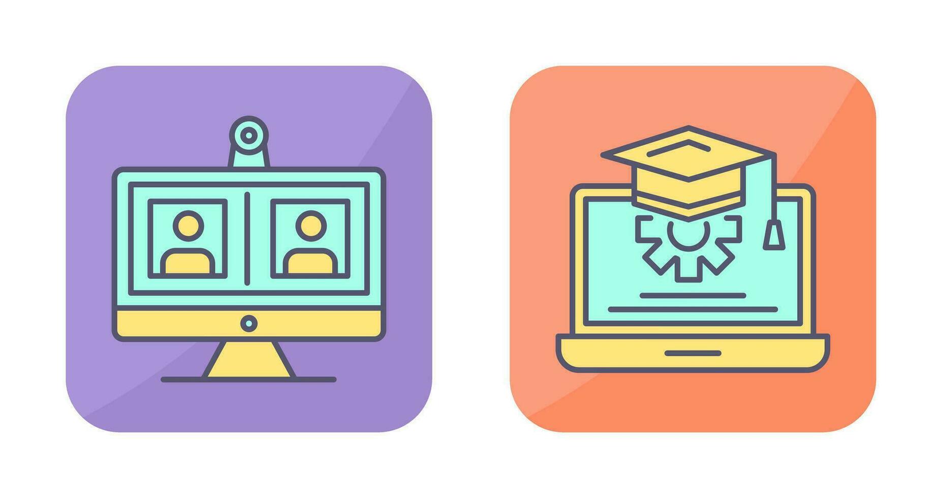 Videocall and Course Icon vector