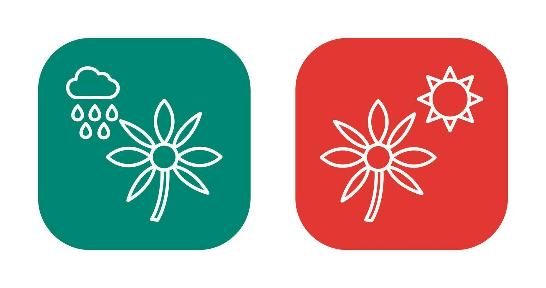 Flower with rain and Flower  Icon vector