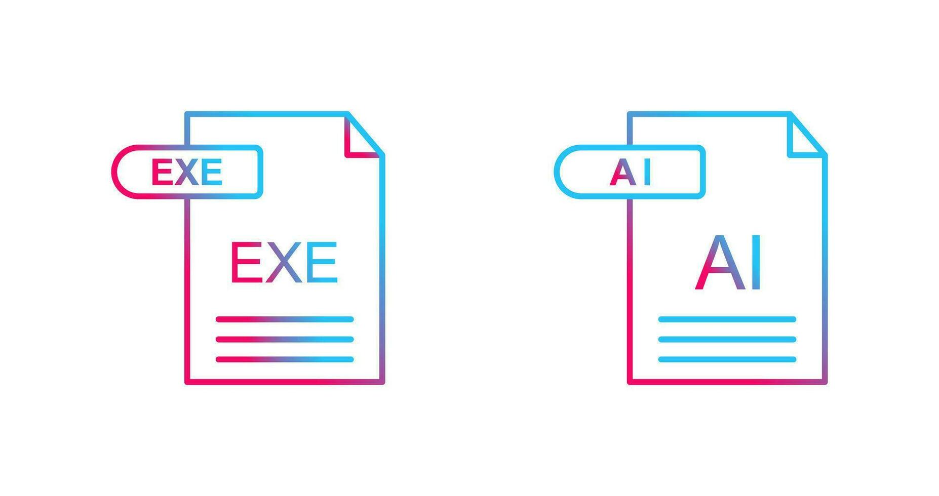 AI and EXE Icon vector