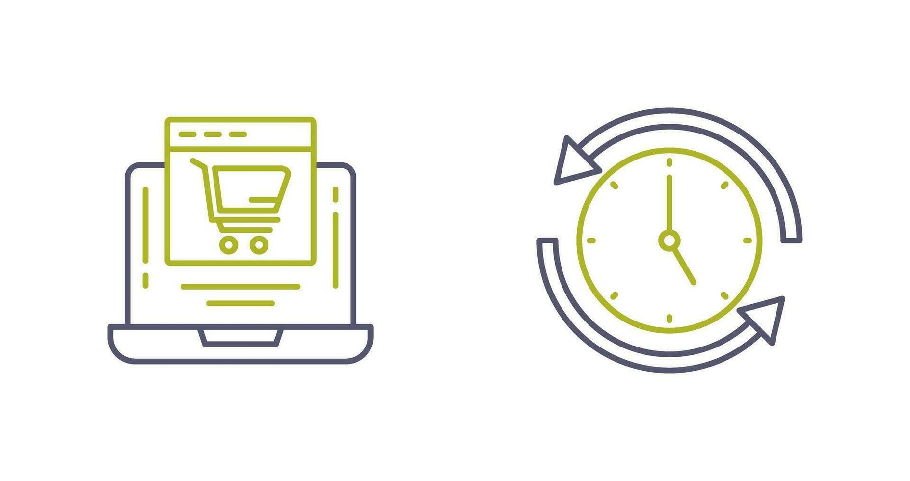 Add to Cart and Run time Icon vector