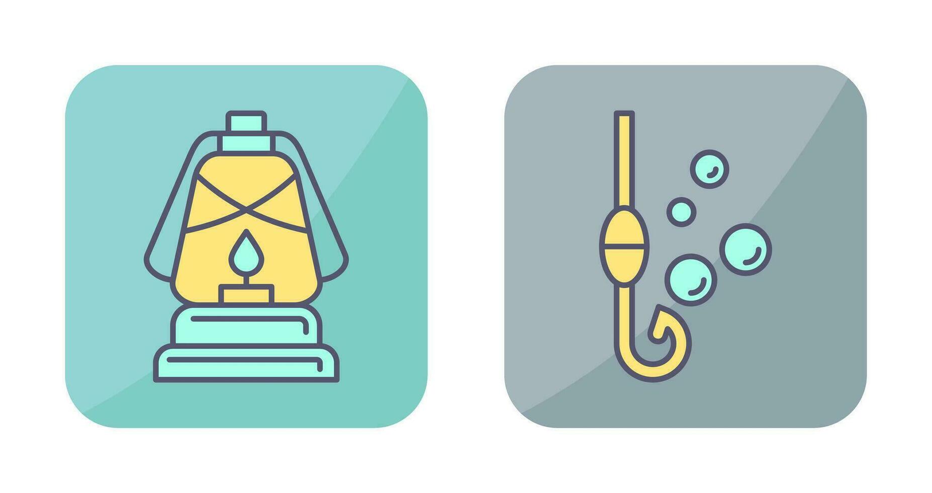 Lantern and Fishing Hook Icon vector
