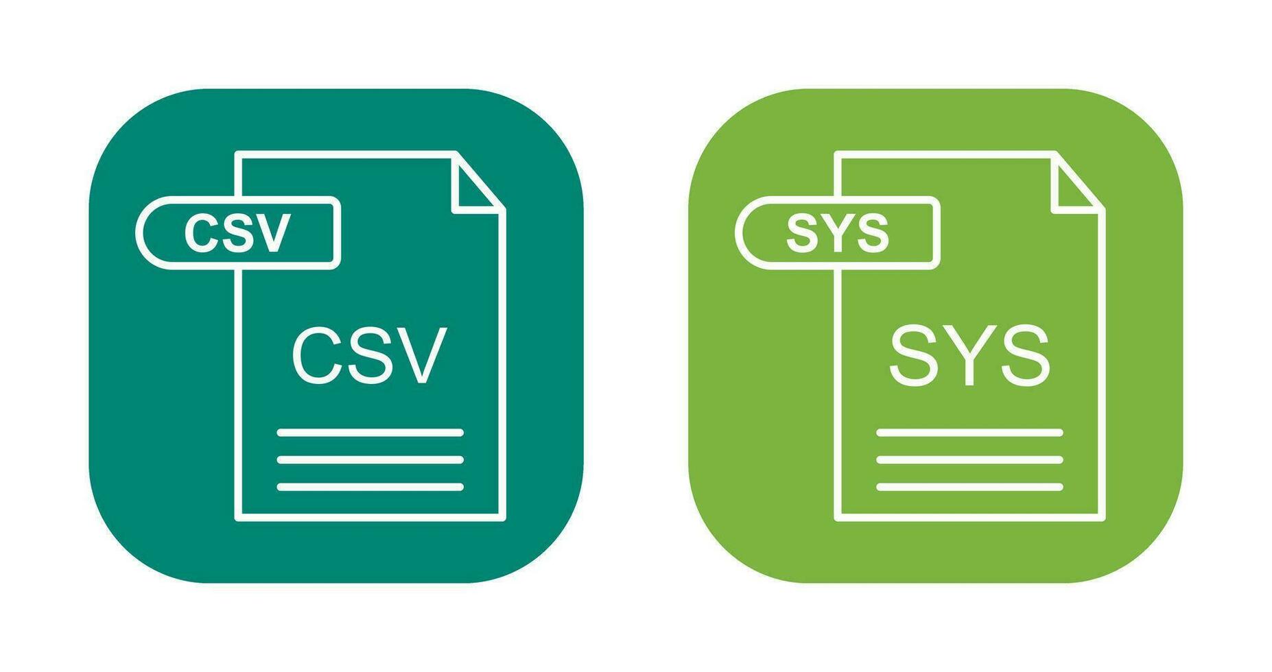 CSV and SYS Icon vector
