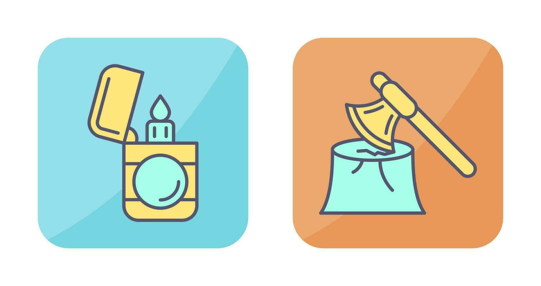 Lighter and Wood  Icon vector