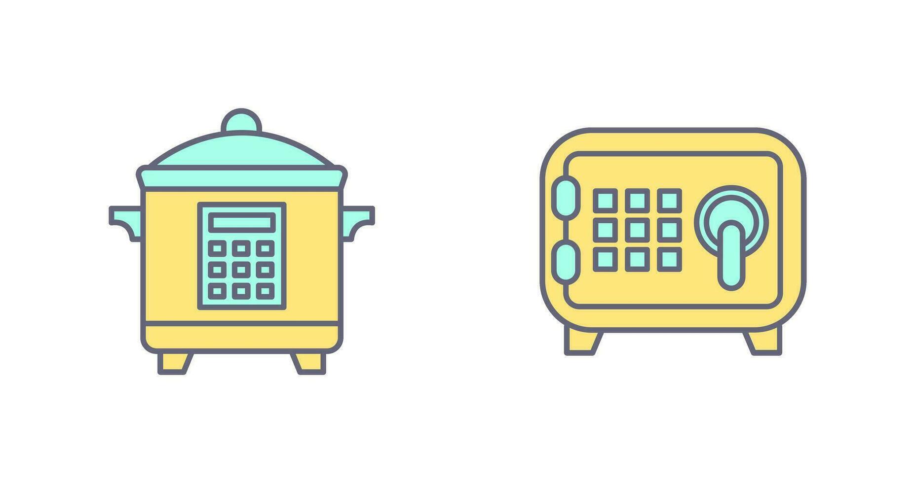 Cooker and Safe Box Icon vector