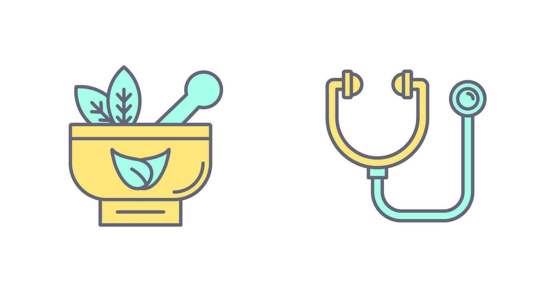 Ayurvedic and Stethoscope Icon vector