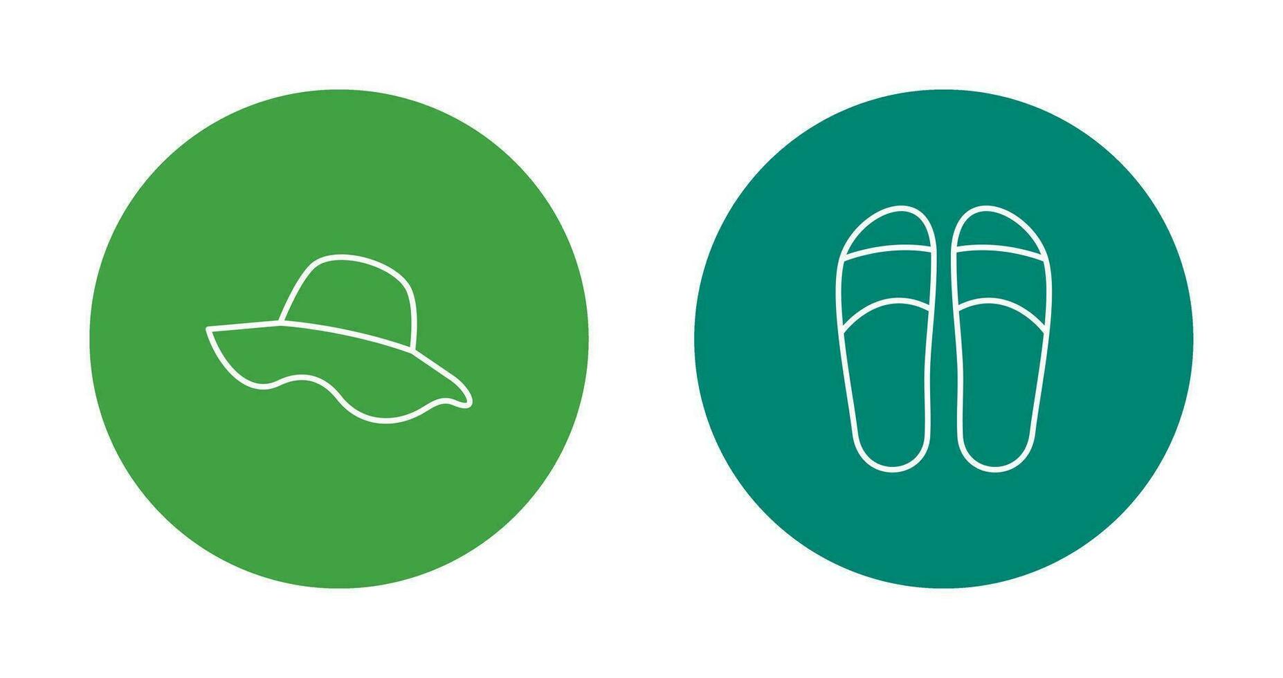 sombrero y zapatillas icono vector