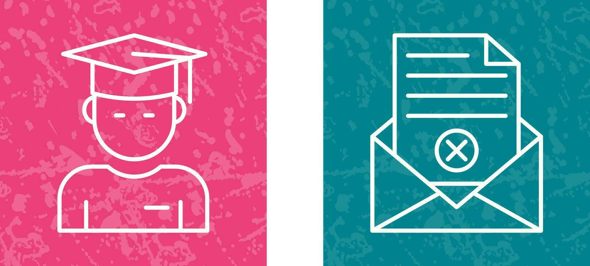 Graduate Student and Rejection Of A Letter Icon vector