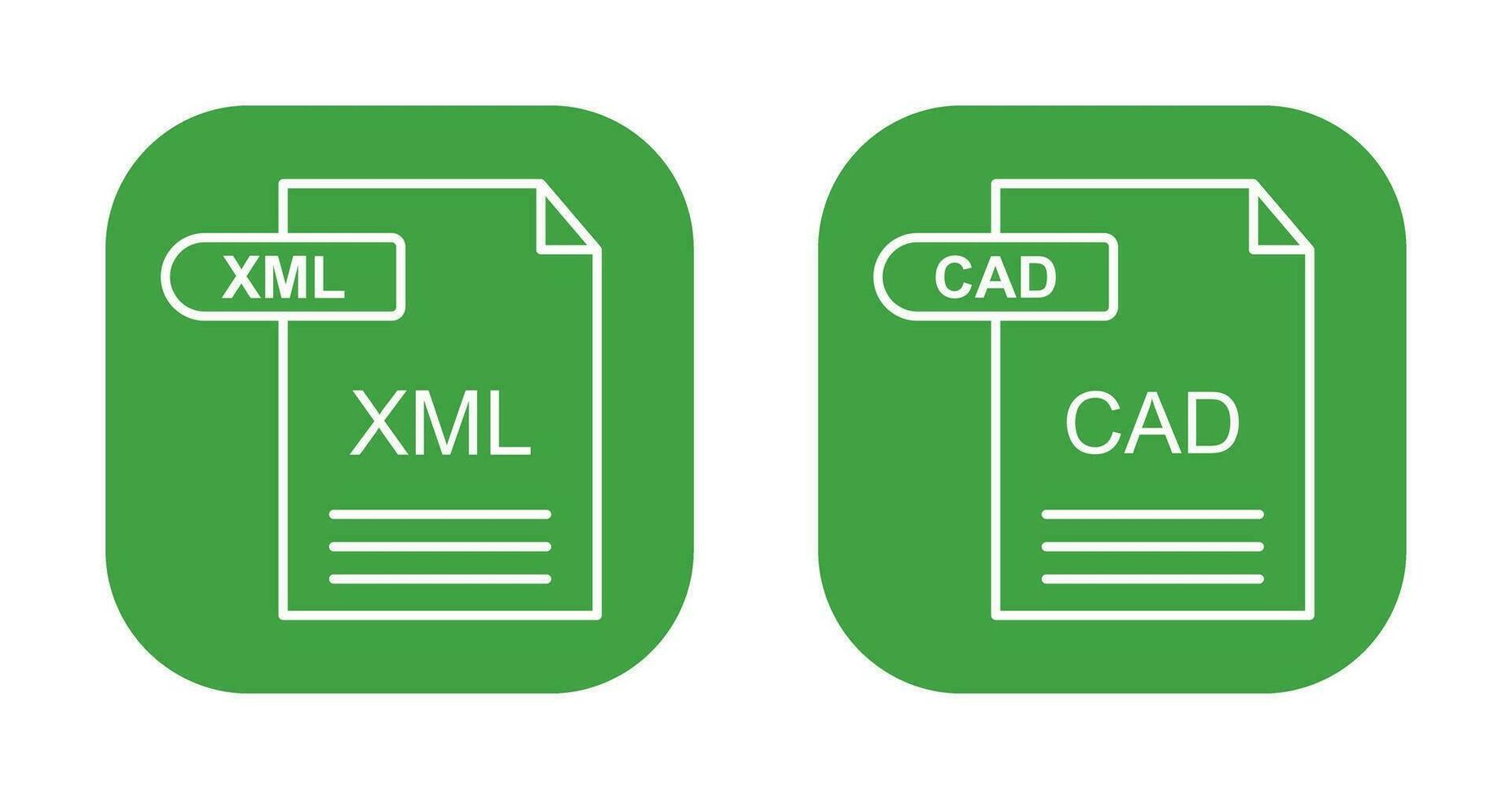 XML and CAD Icon vector