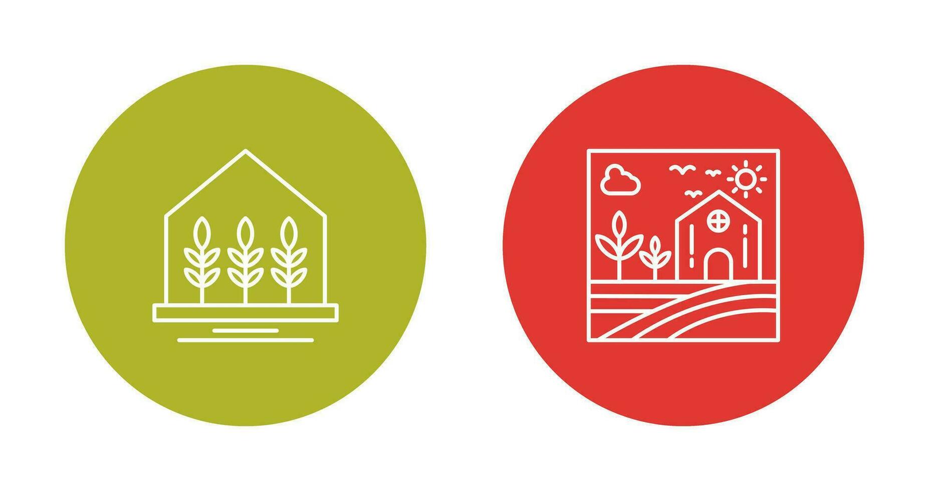 Farm House and Nature Icon vector