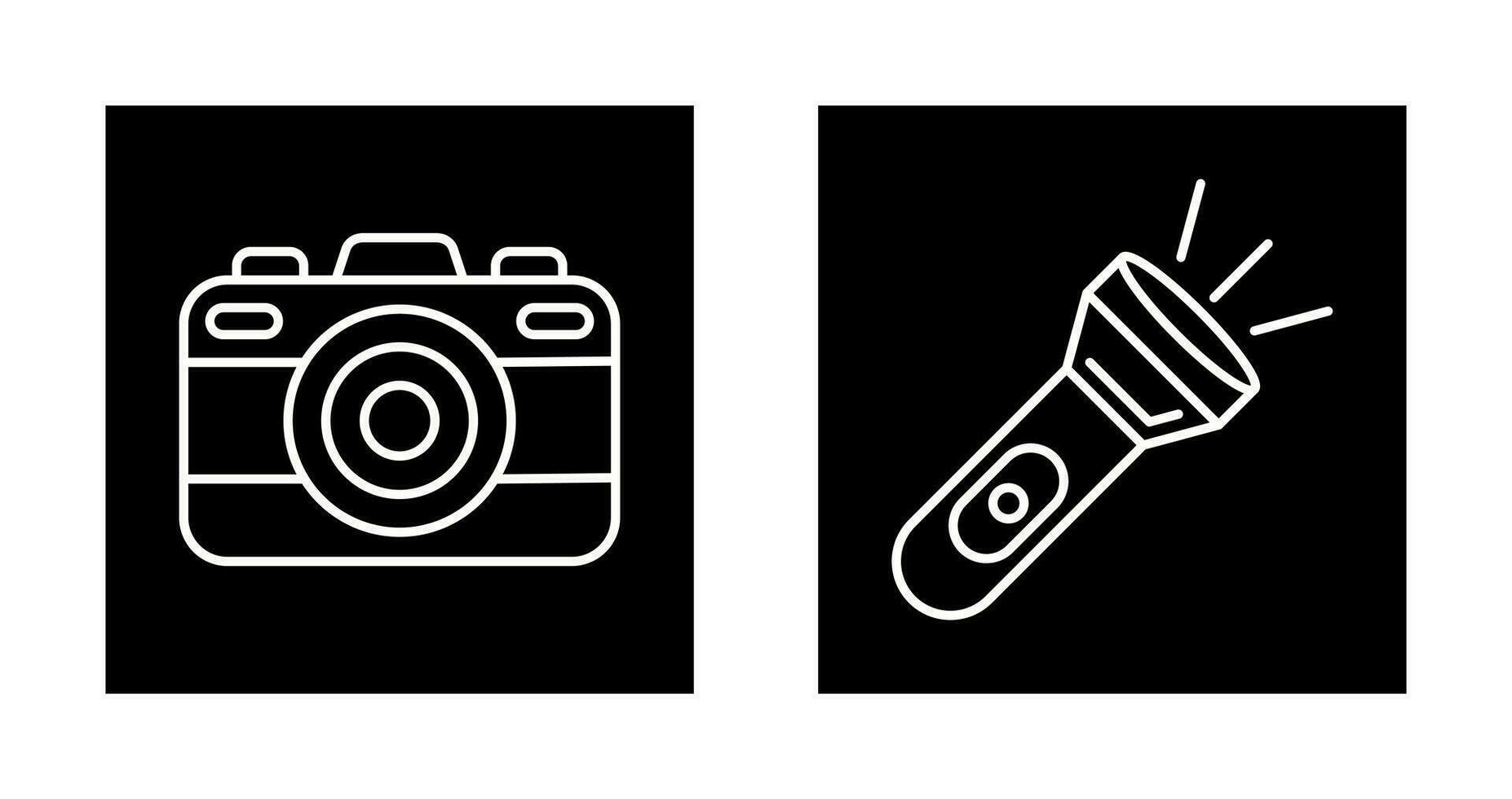 Camera and Flash Light Icon vector