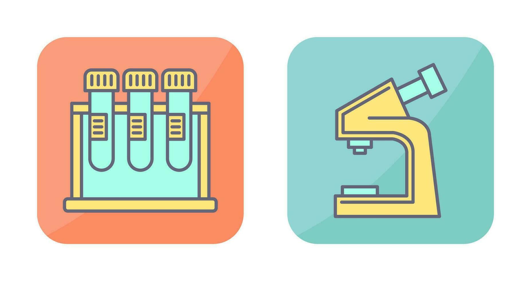 Test Tube and Microscope Icon vector