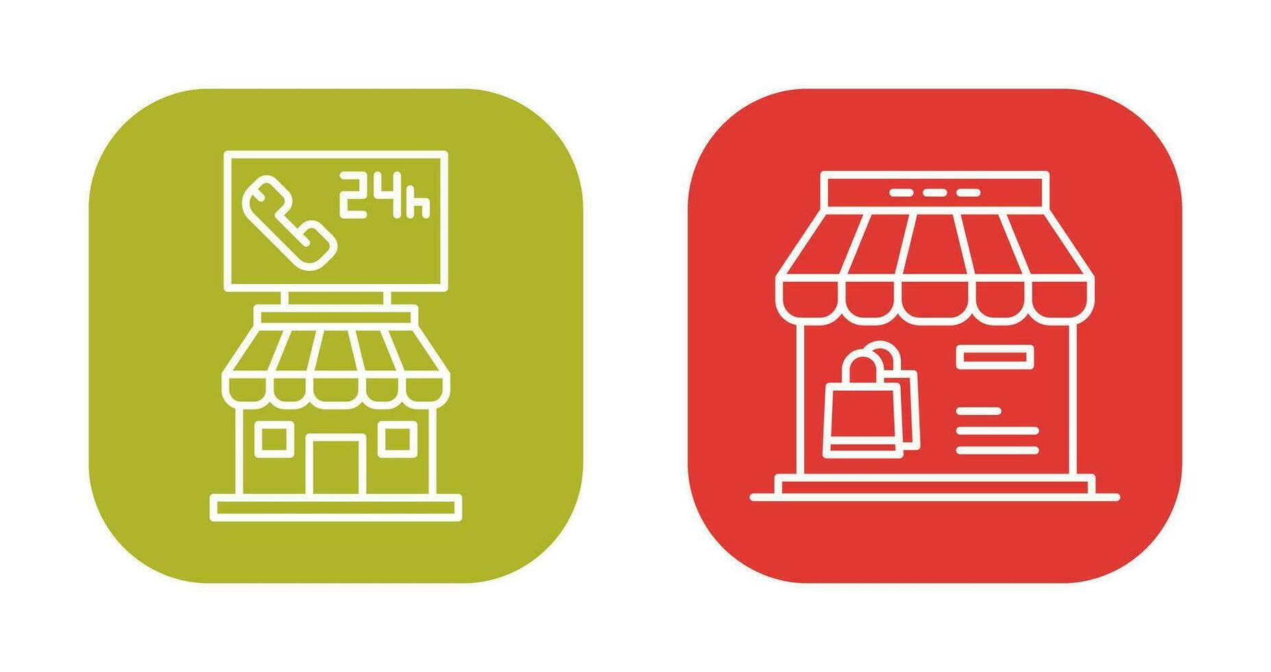 24 Hour and Store Icon vector