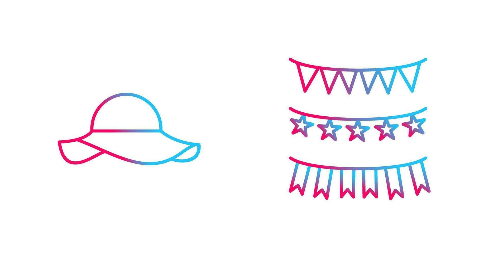 Garlands and Woman Hat Icon vector