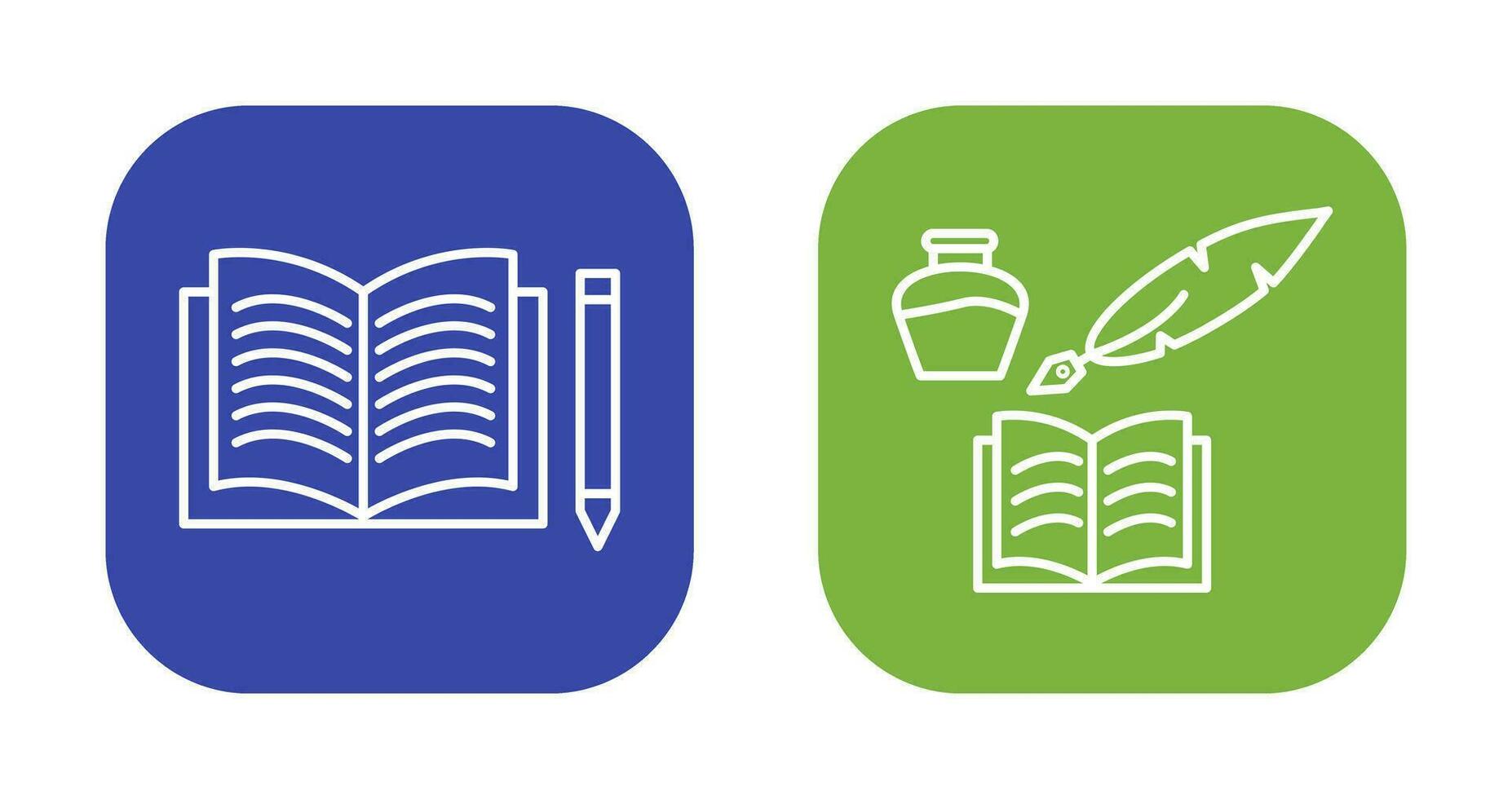 Pencil and Book and Quilland Book Icon vector