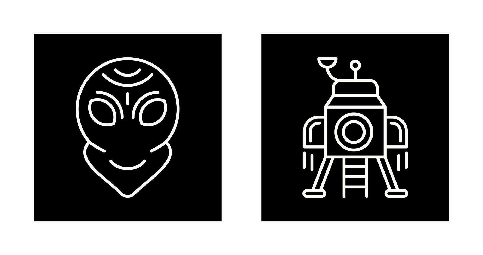 alien and lander Icon vector