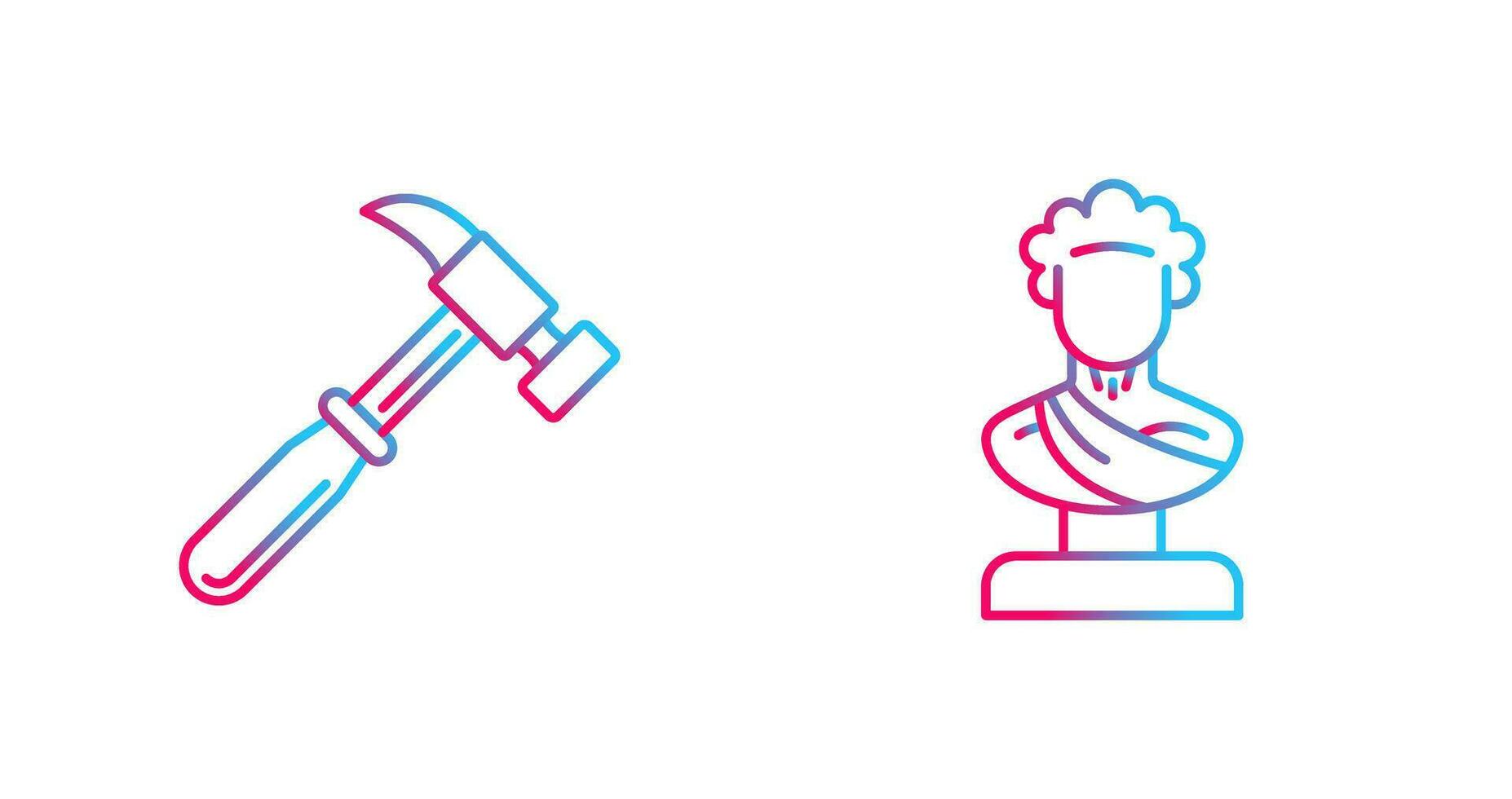 Hammer and Statue Icon vector