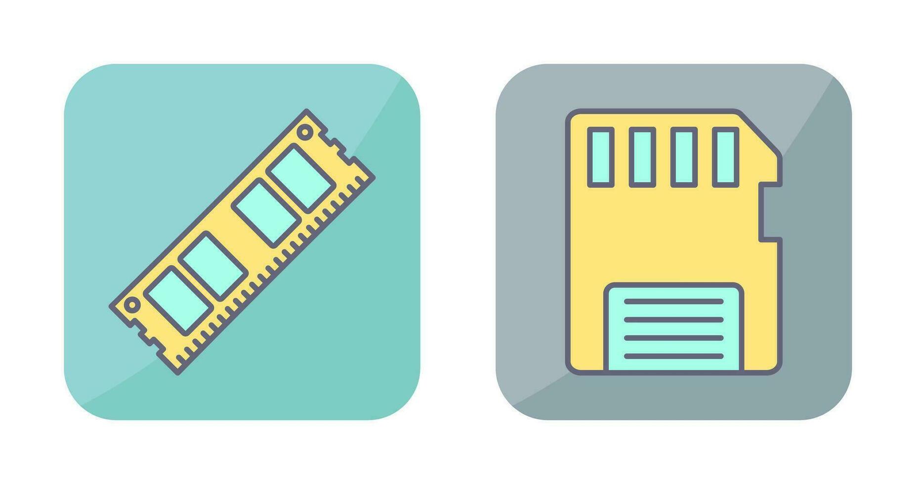 Ram and Memory Card Icon vector