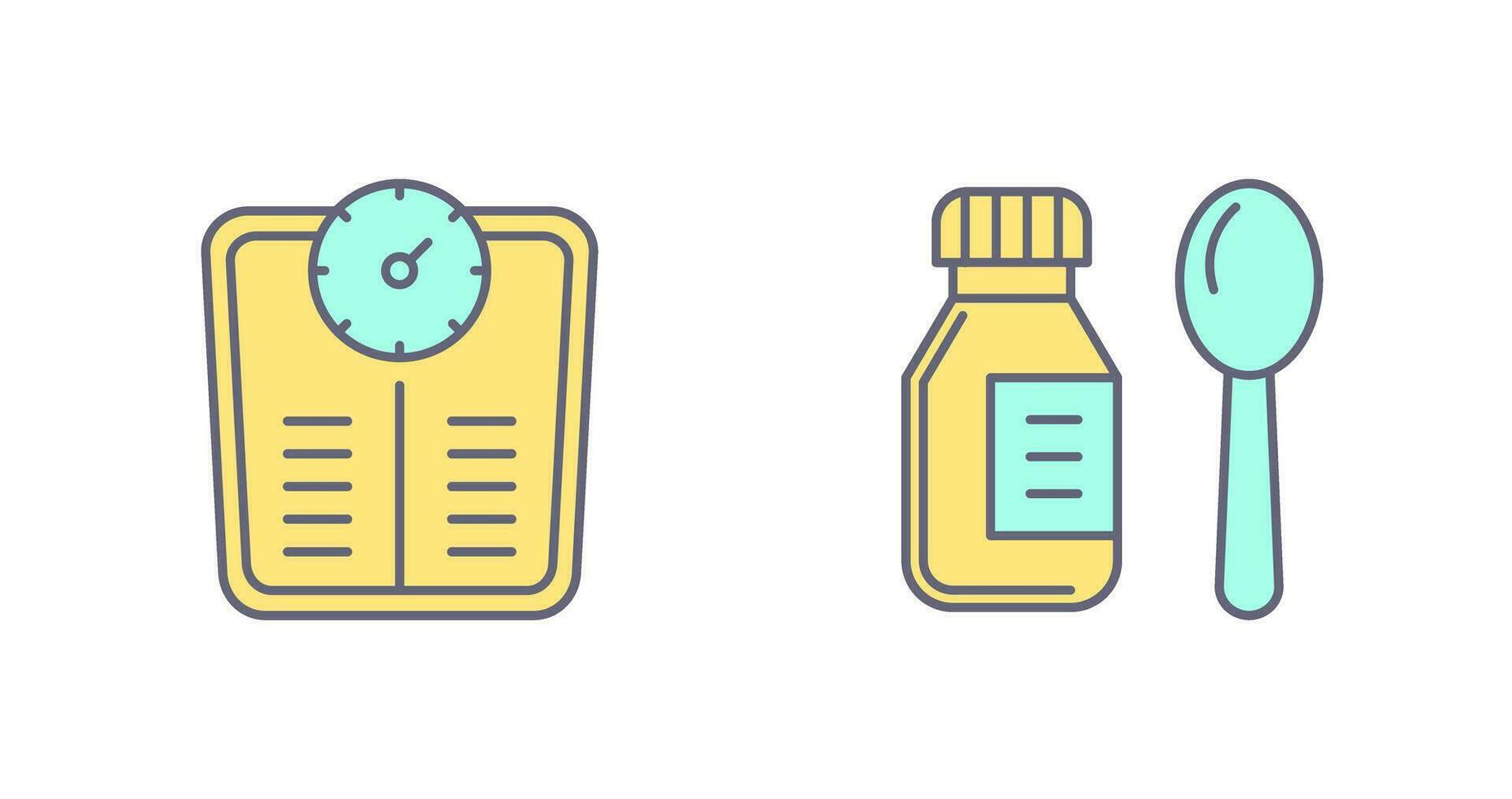 Weight Scale and Syrup Icon vector