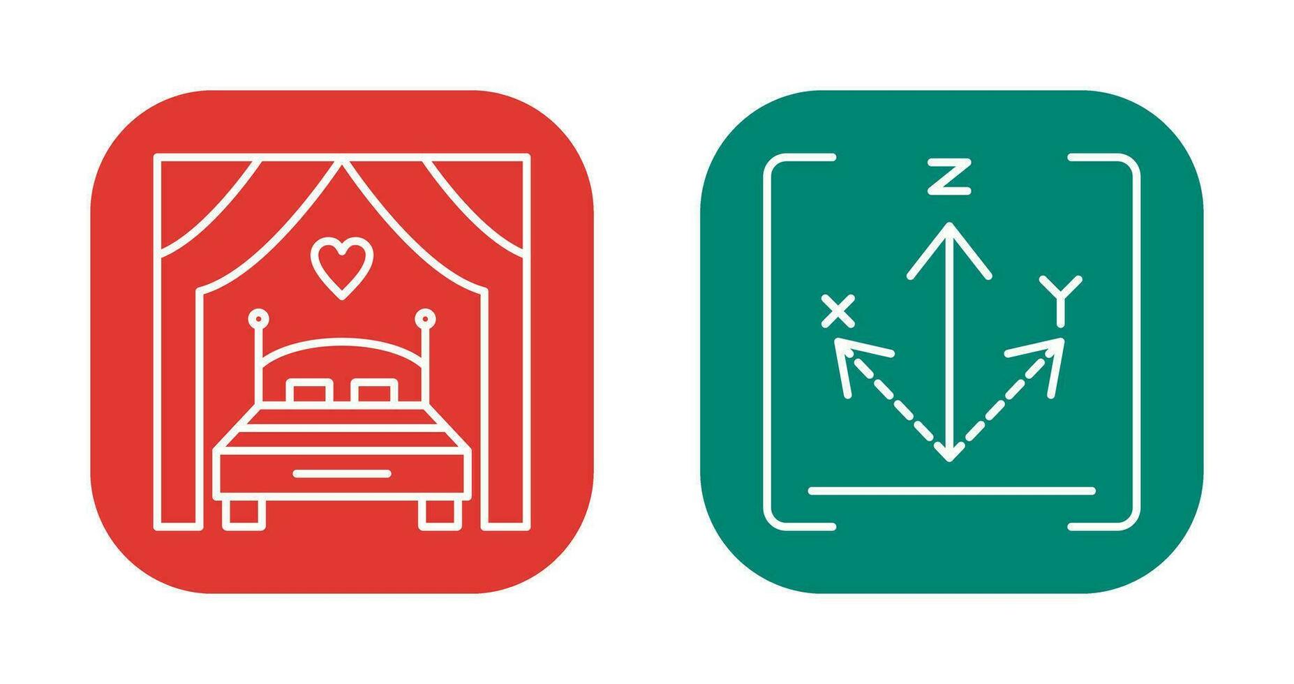 cama y eje icono vector