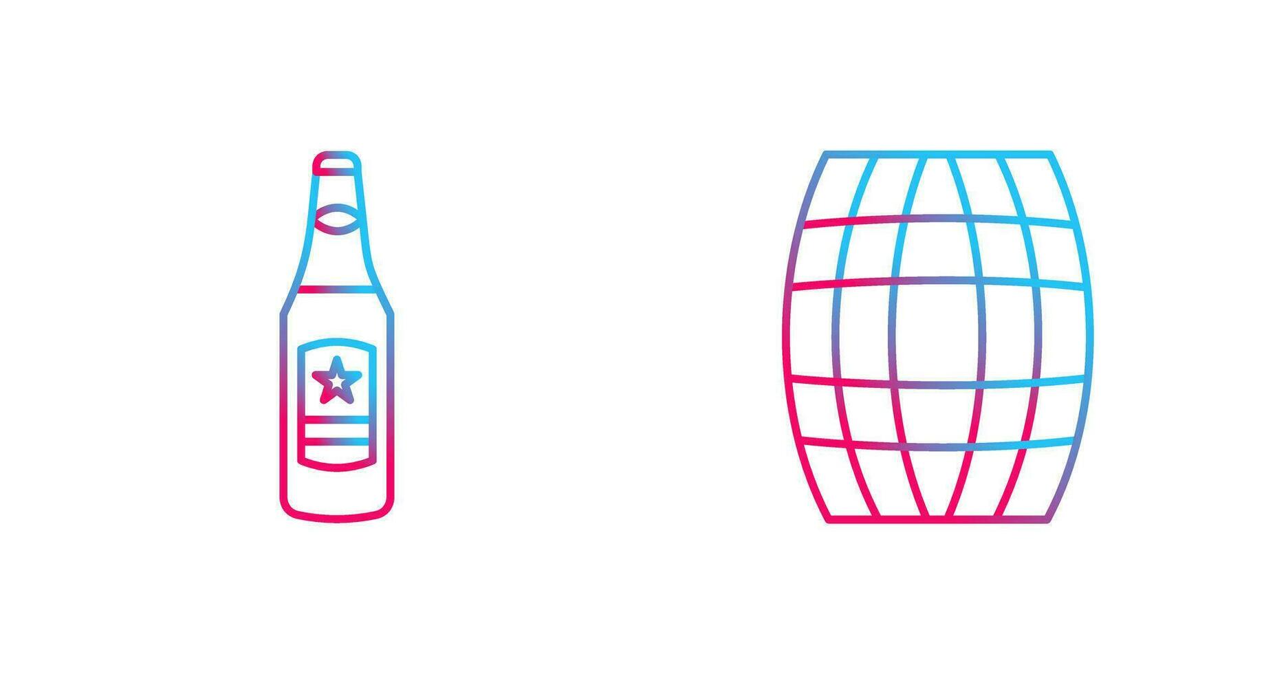 Beer Bottle and Barrel Icon vector