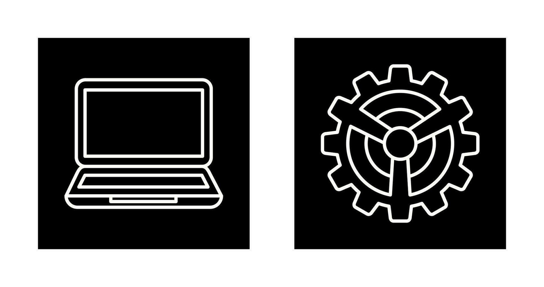 Laptop and Setting Icon vector