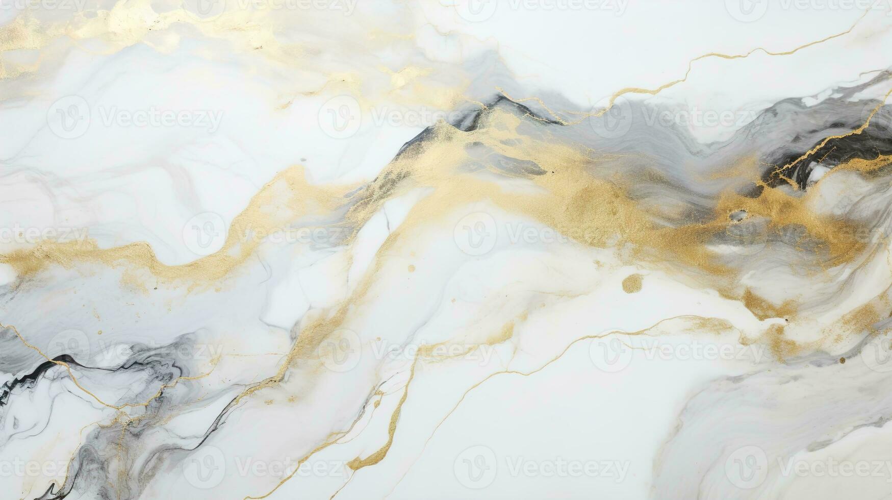 Elegant Top View of Shiny White and Gold Marble Background, A Luxurious Surface with Expensive Details, Perfect for Opulent Interior Design and Decor, Product Mockup Background, Ai generative photo
