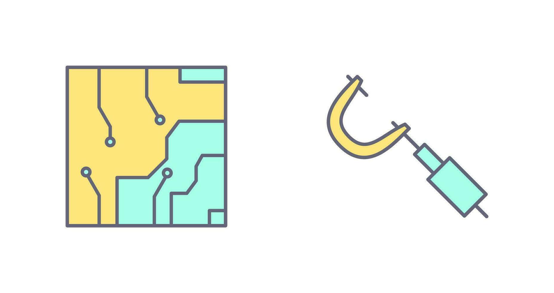 Electrical circuit and Micrometer Icon vector