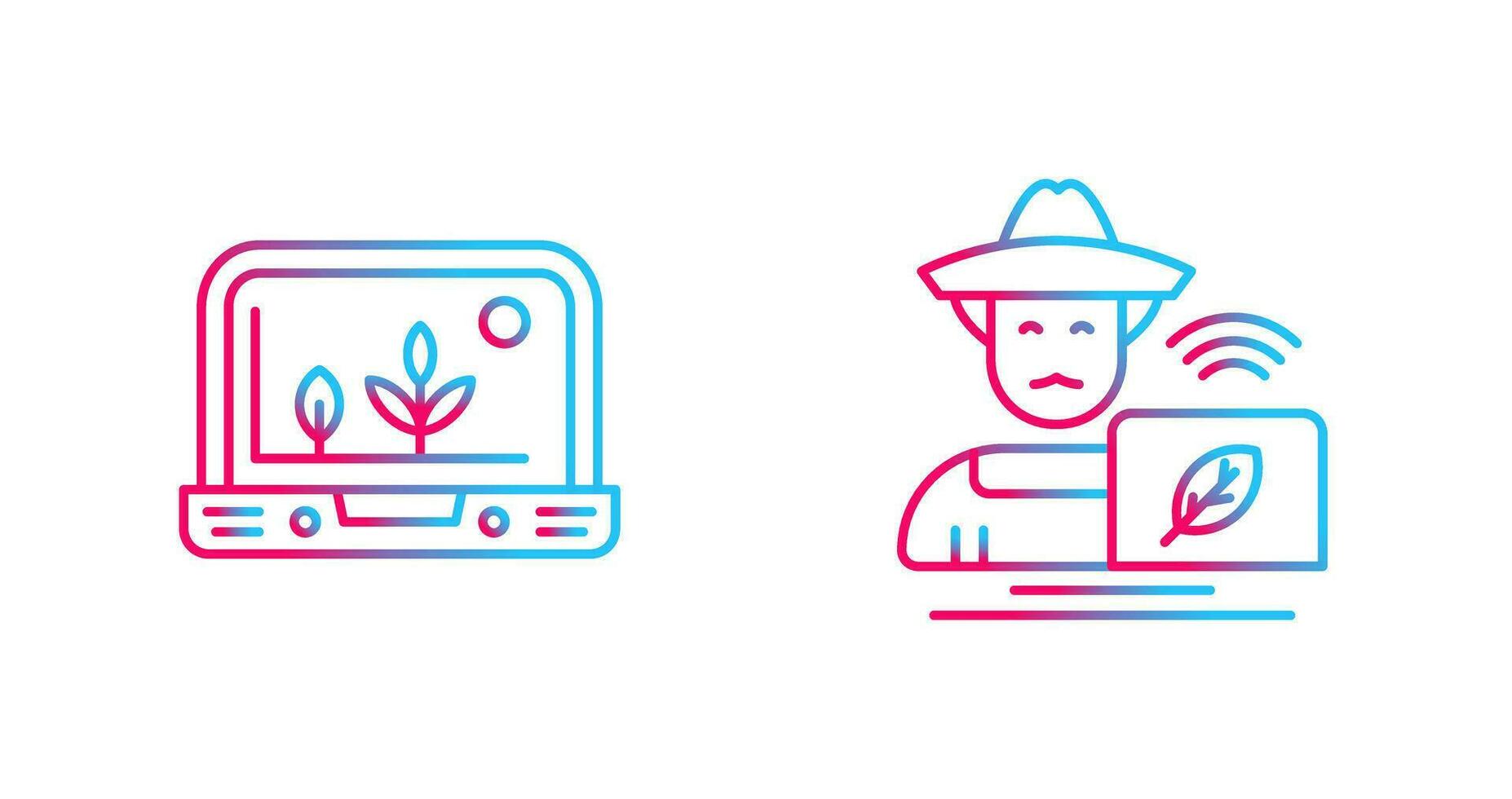Smart Farm and Farmer Icon vector