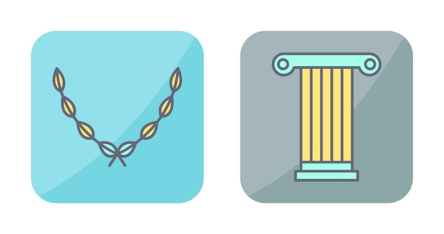 Leaves Wreath and Pillar Icon vector