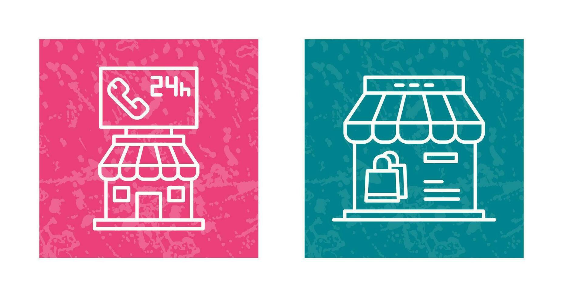 24 Hour and Store Icon vector
