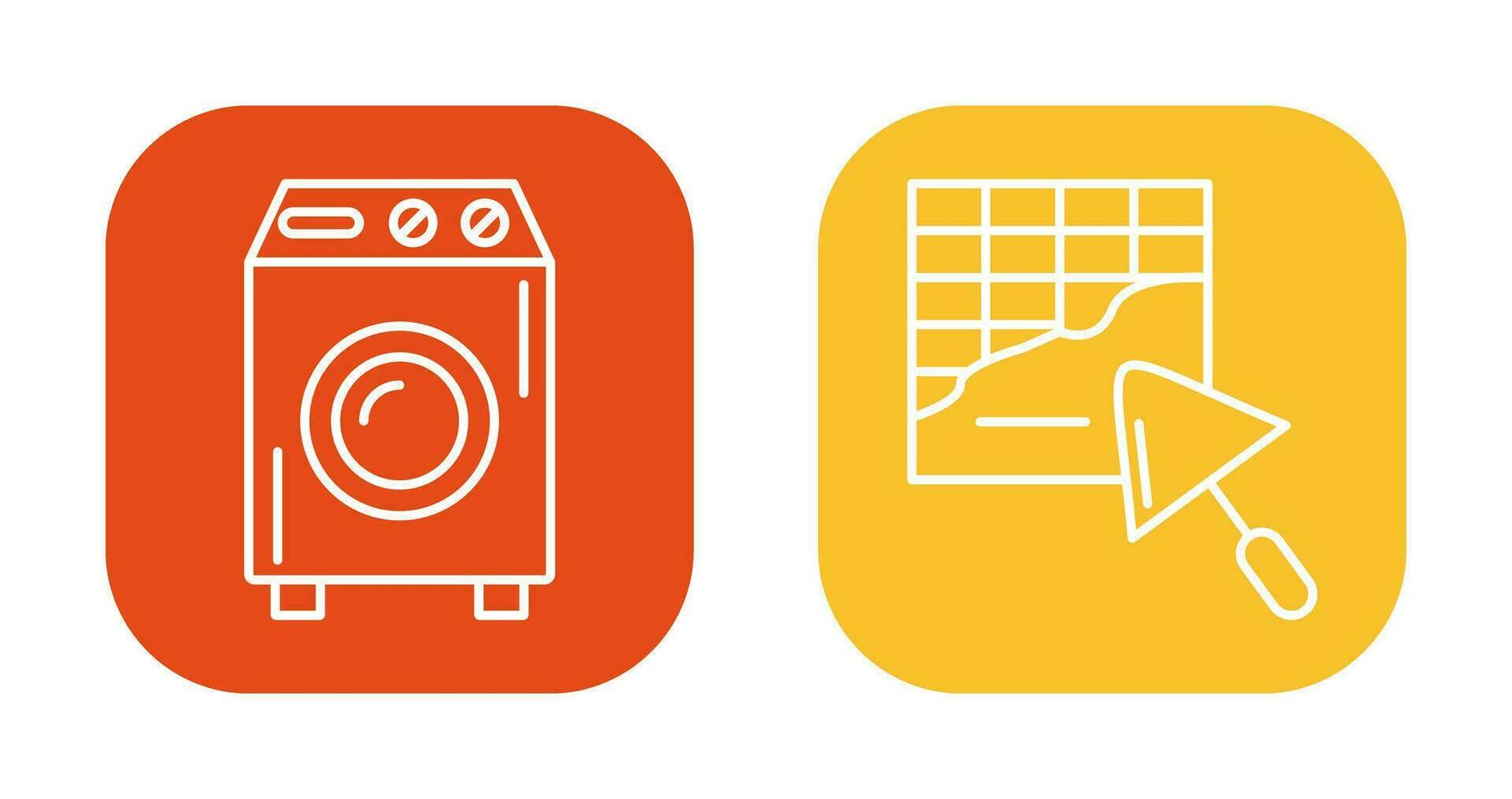 Washing Machine and Plastering Icon vector