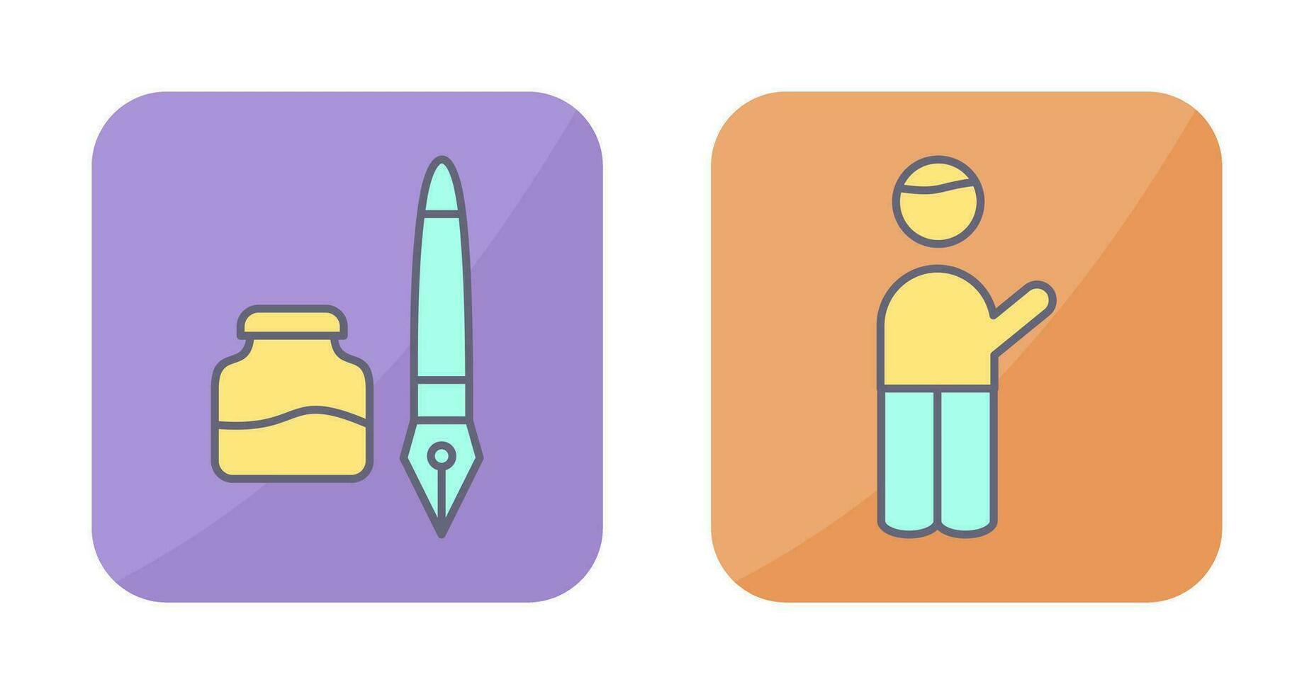 Ink and Pen and Museum Guide Icon vector