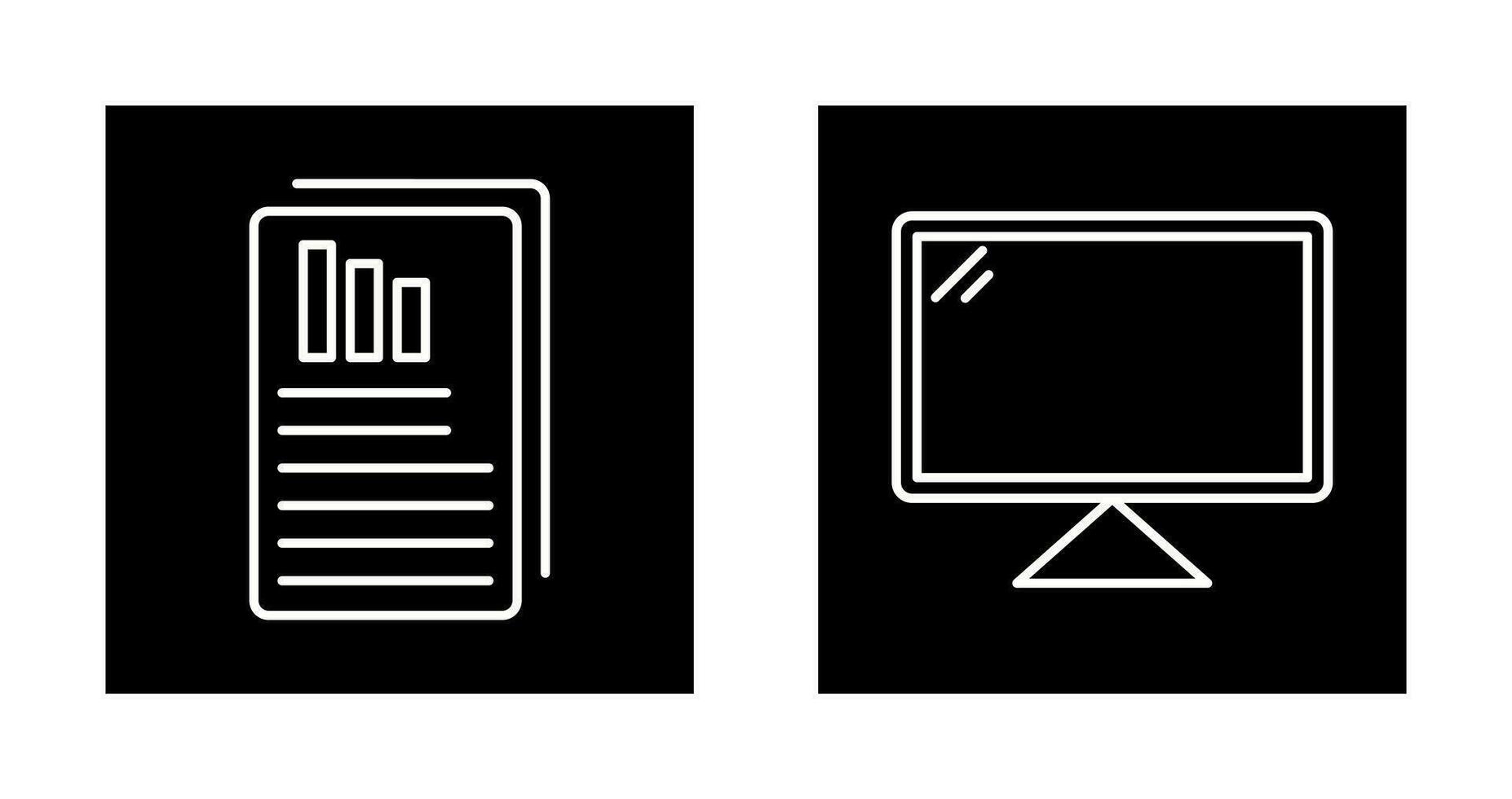 Reports and Computer Icon vector