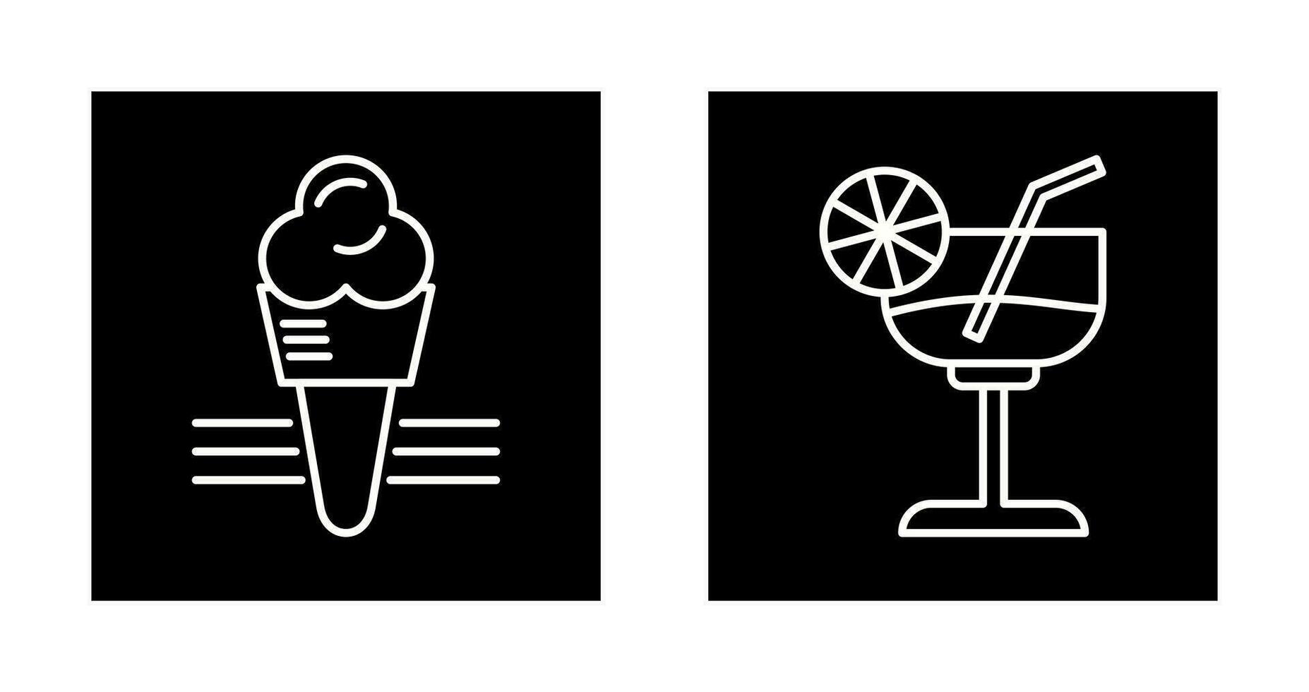 Ice Cream and Cocktail Icon vector