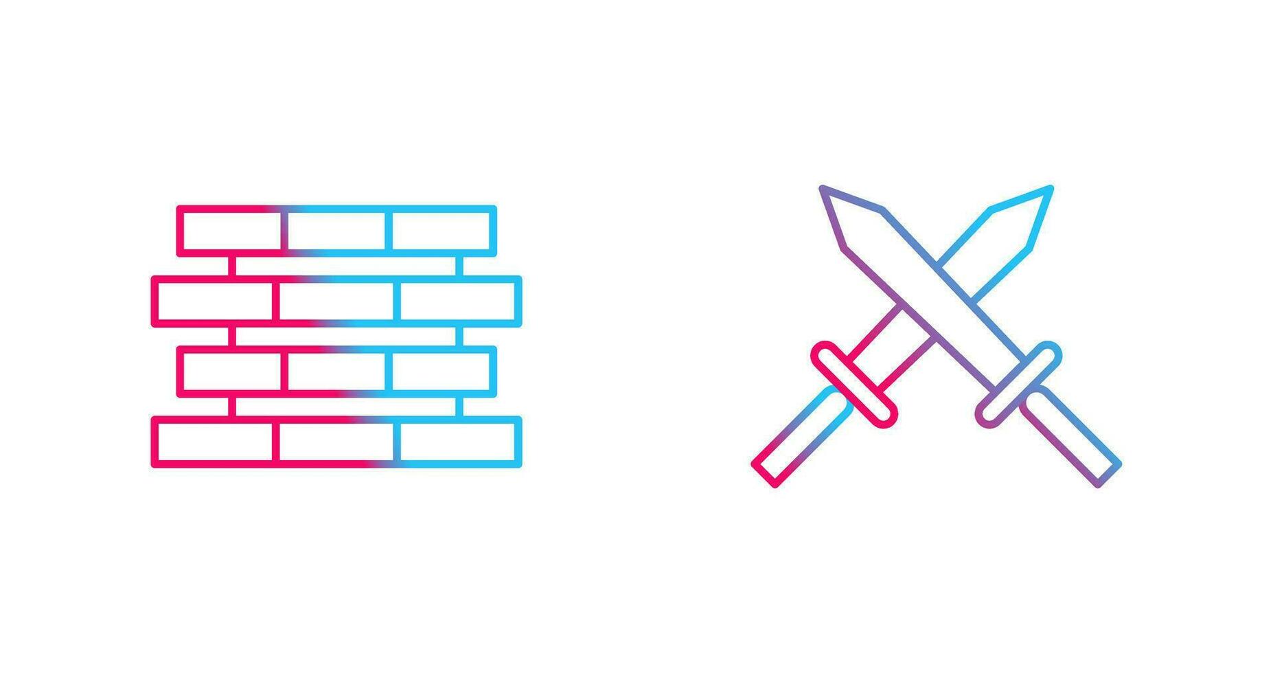 Bricks and Sword Icon vector