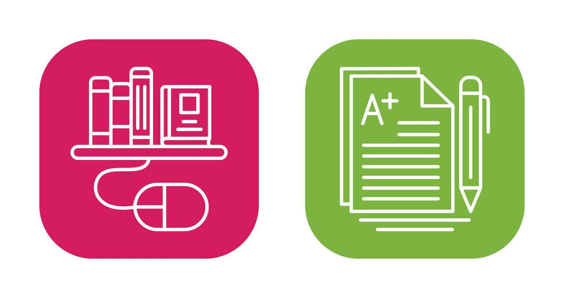 Digital Library and Essay Icon vector