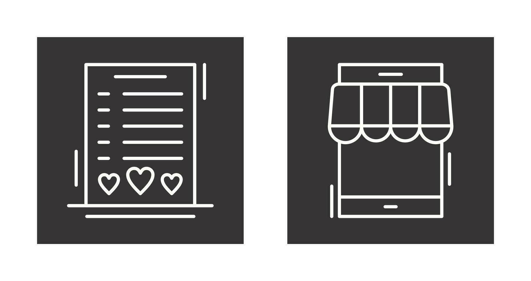 Wishlist and Online Shop Icon vector