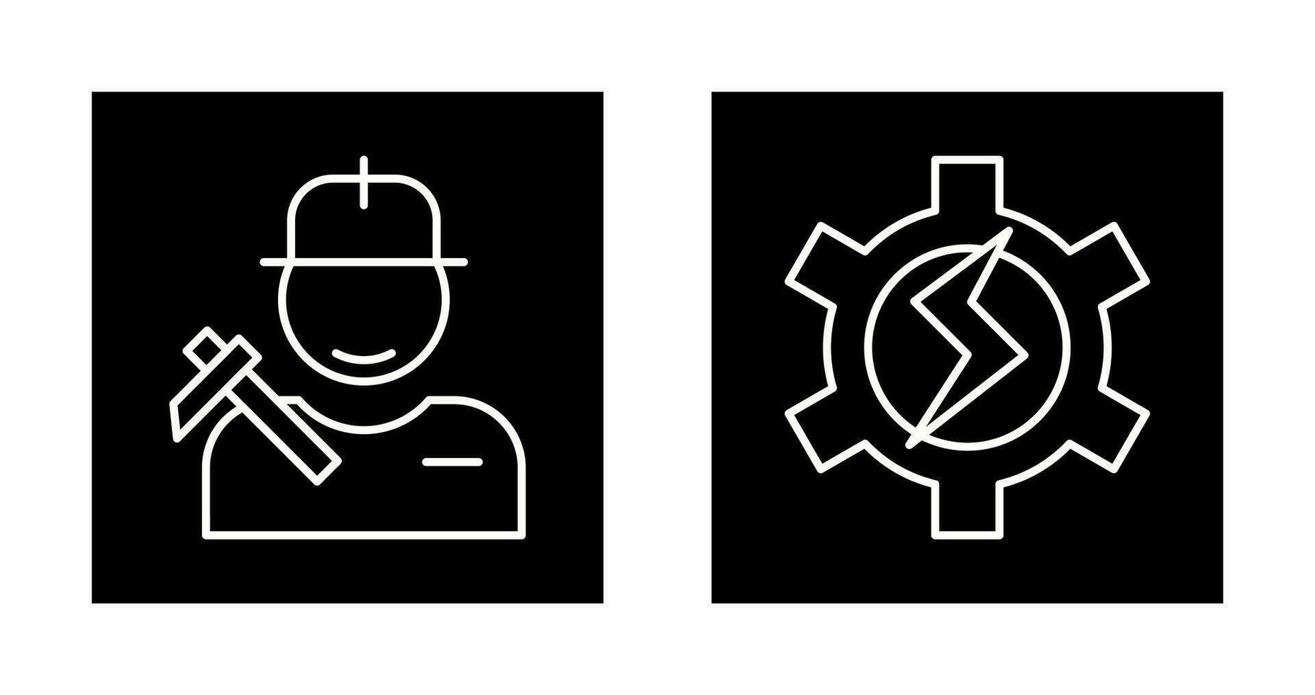 Worker and Setting Icon vector