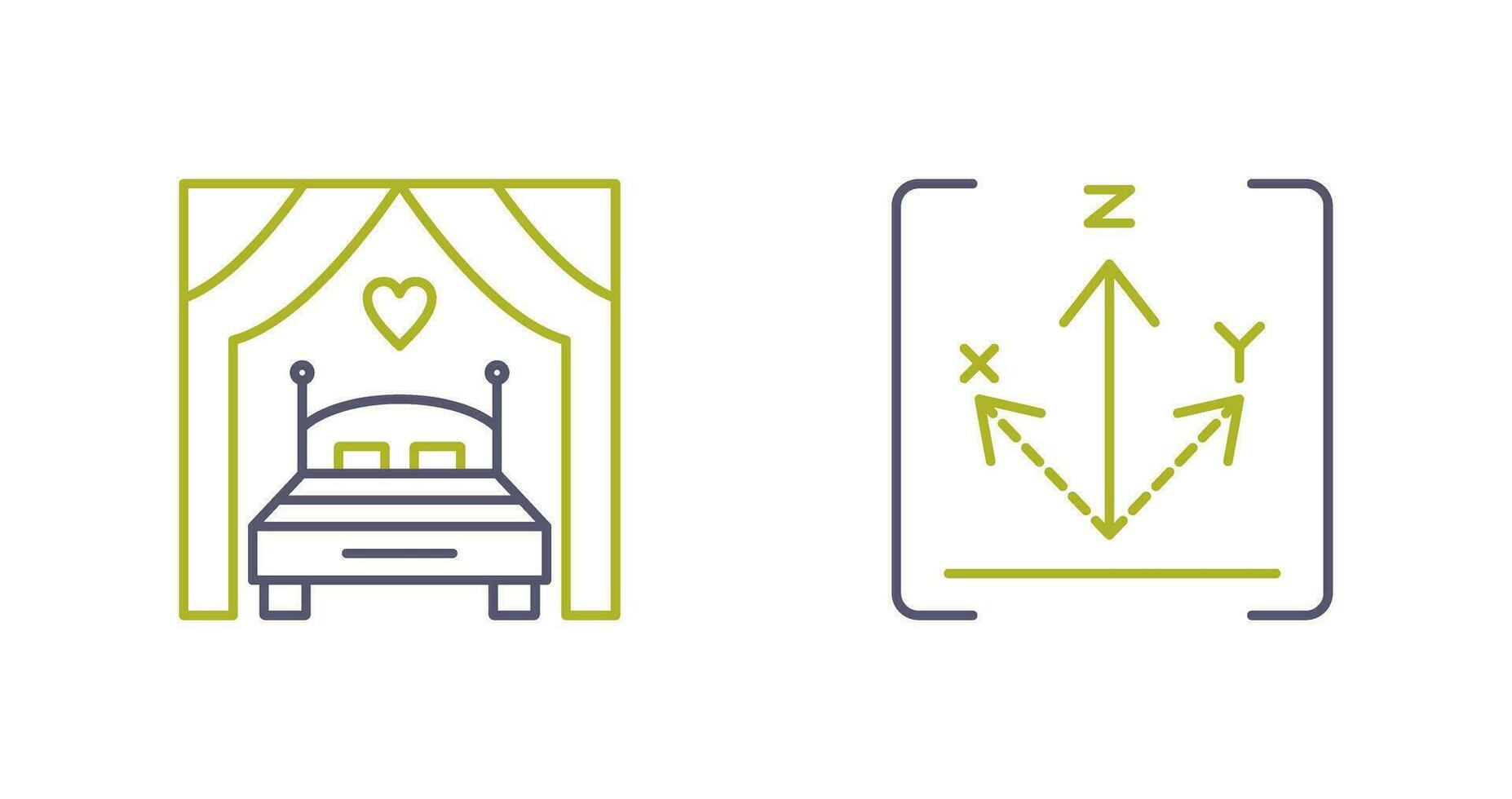 cama y eje icono vector