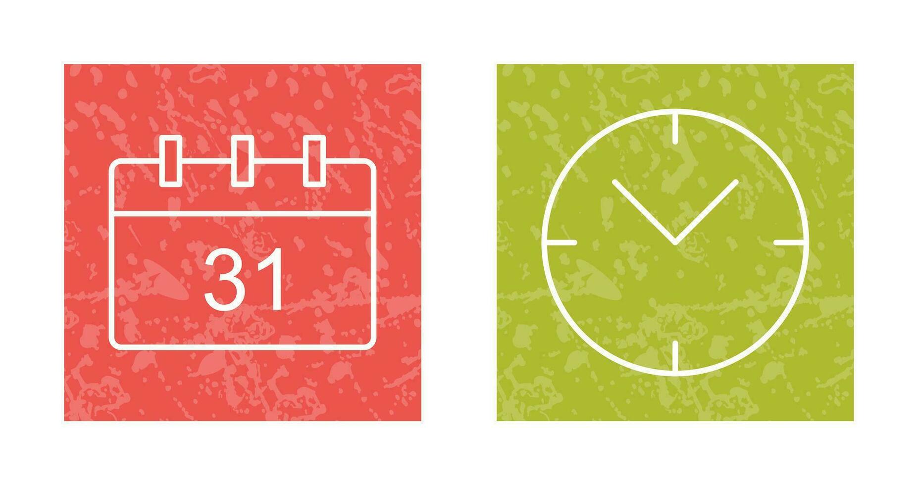 icono de calendario y reloj vector